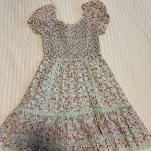 Loveshackfacy Floral Dress in Pink and Green